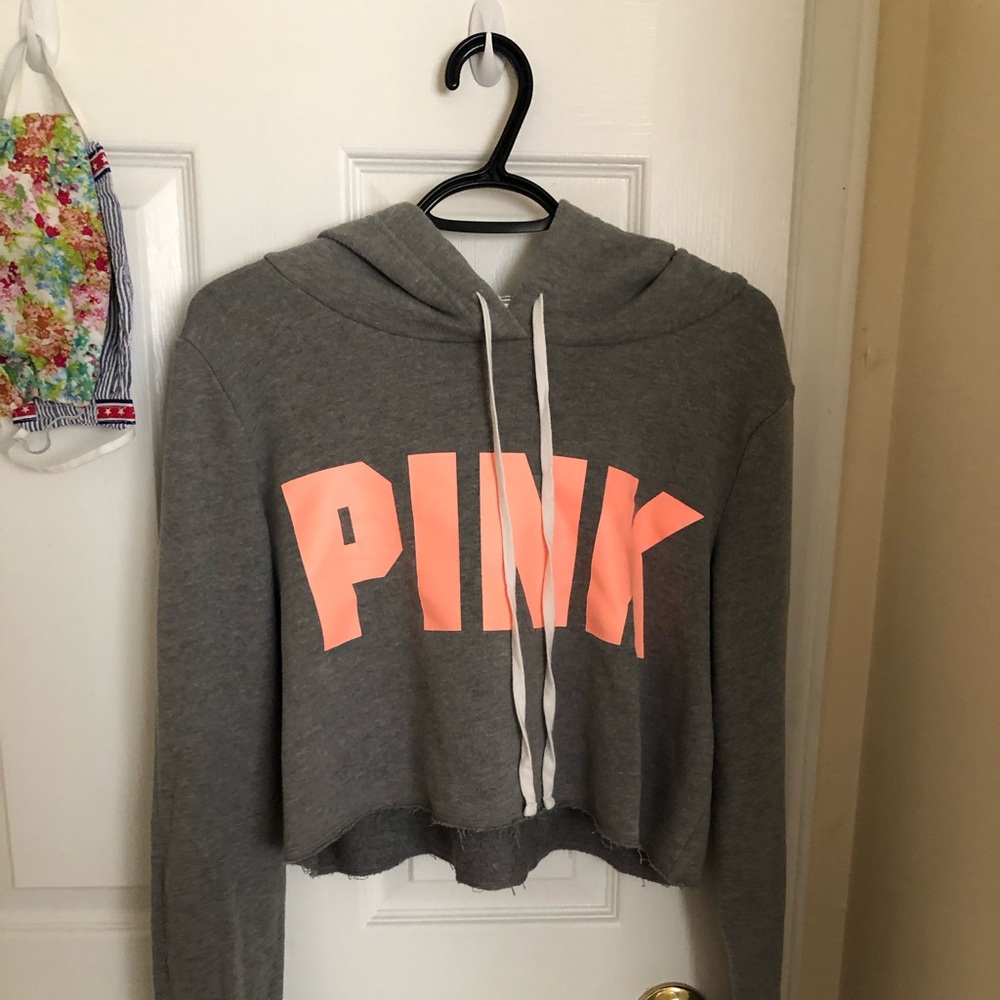 Like new condition Pink cropped hoodie